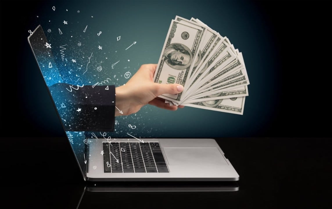Image of someone earning money online